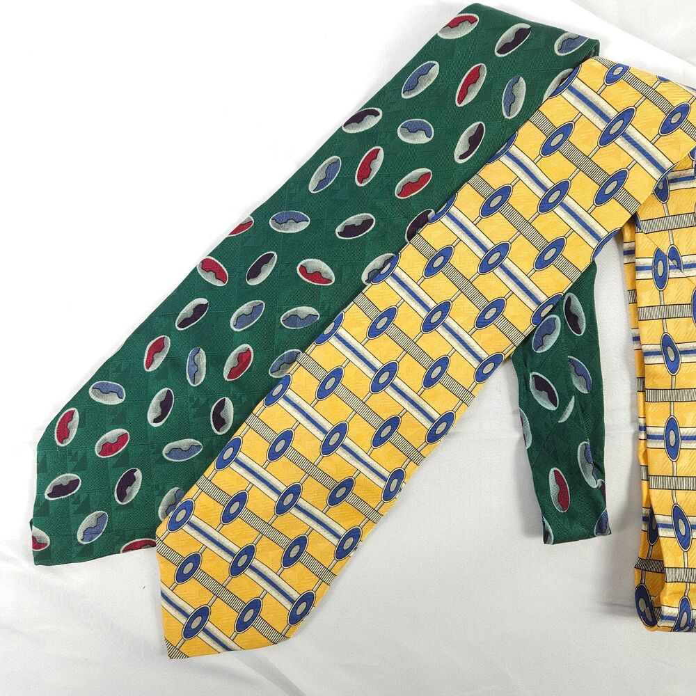Robert‎ Talbott Studio Set of 2 Geometric Silk Ties Made USA